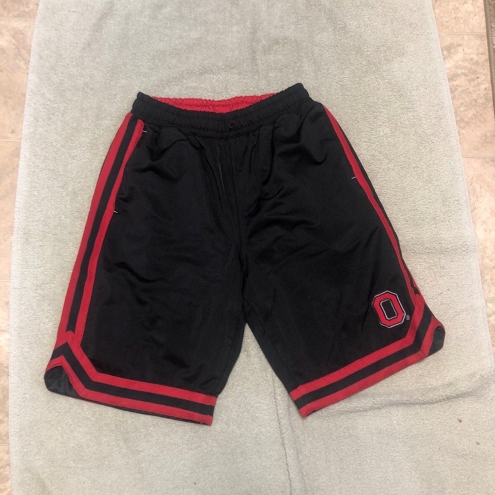 Colosseum Black and Red Ohio State Athletic Shorts
